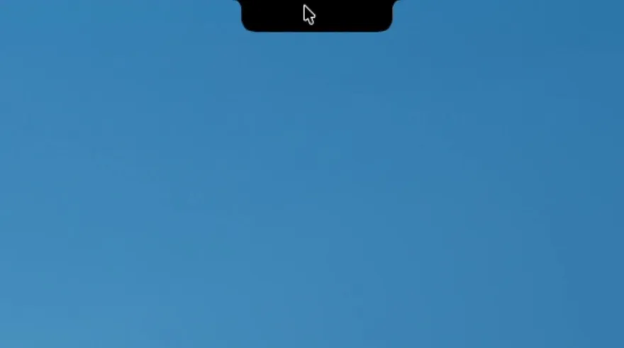 A panel sized to fit your screen shown in the Notchy island